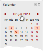 kalendar u bloku