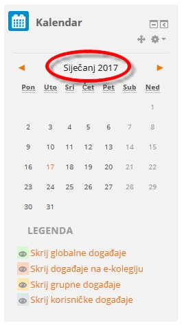 kalendar u bloku