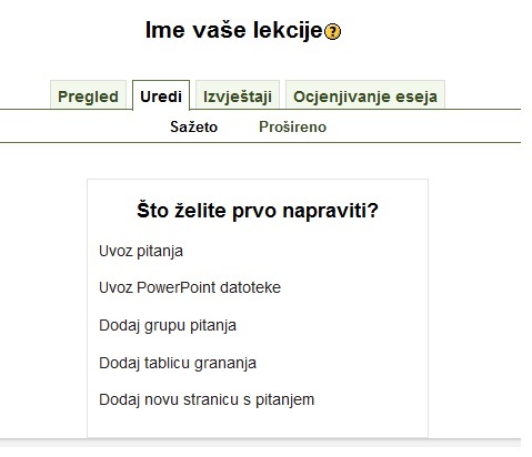 Unos pitanja u lekciju