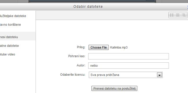 Odabir datoteke