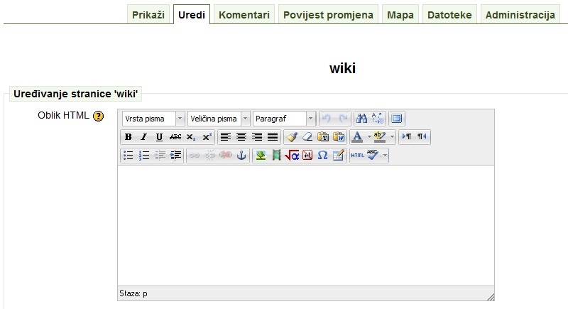 Uređivanje Wiki stranice