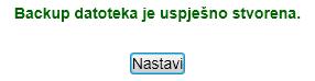 Backup dovršen