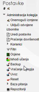 Blok postavke backup