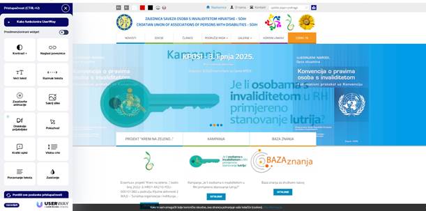 Mogućnosti prilagodbe pristupačnosti na internetskoj stranici Zajednica saveza osoba s invaliditetom Hrvatske