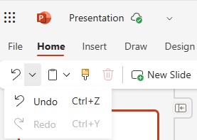 Error correction via the Undo command.