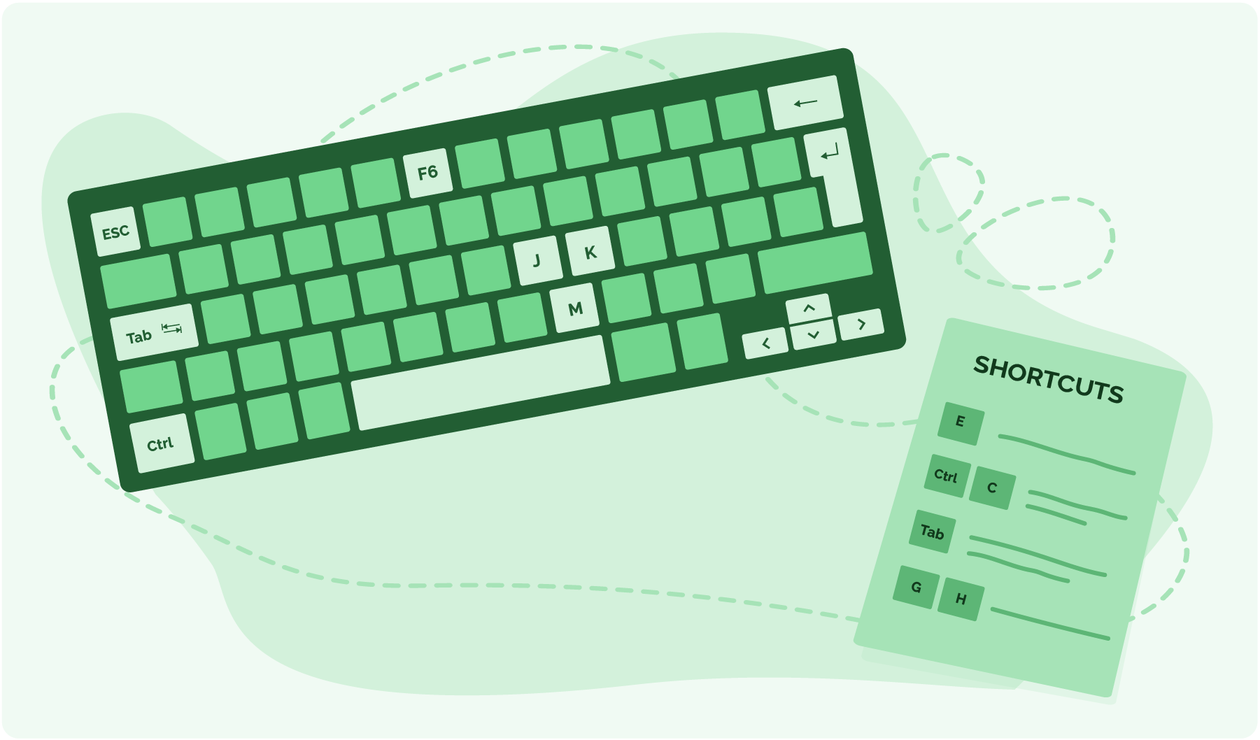 Using keyboard shortcuts to navigate digital content.