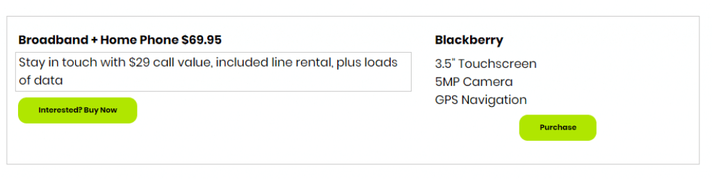 Example of poor design – components serve the same purpose but are not labelled consistently.